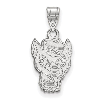 10K Weißgold Logoart North Carolina State University Wolf Mittel Anhänger