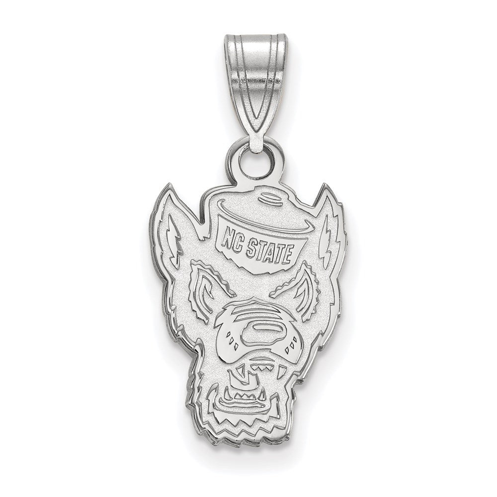 14K Weißgold Logoart North Carolina State University Wolf Mittel Anhänger