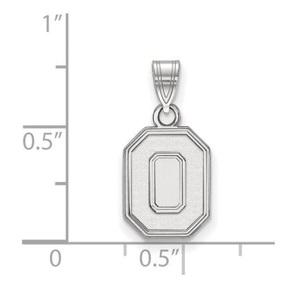Sterlingsilber Rhodiniert Logoart The Ohio State University Buchstabe O Klein Anhänger