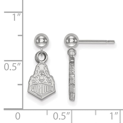 Sterlingsilber Rhodiniert Logoart Purdue University Boilermakers Zug Logo Hängend Kugel Ohrstecker