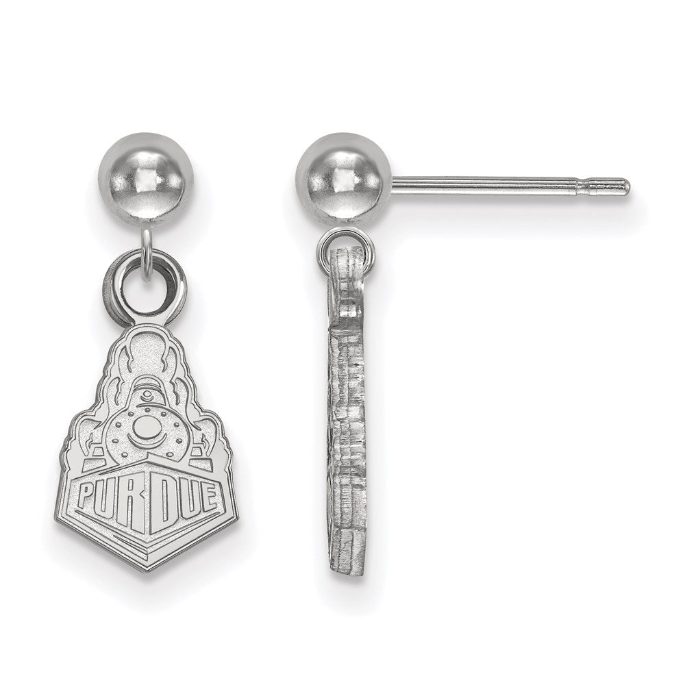 Sterlingsilber Rhodiniert Logoart Purdue University Boilermakers Zug Logo Hängend Kugel Ohrstecker