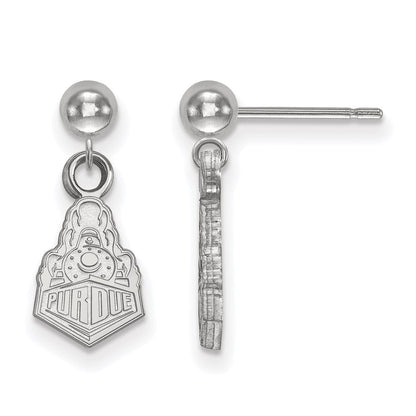 Sterlingsilber Rhodiniert Logoart Purdue University Boilermakers Zug Logo Hängend Kugel Ohrstecker