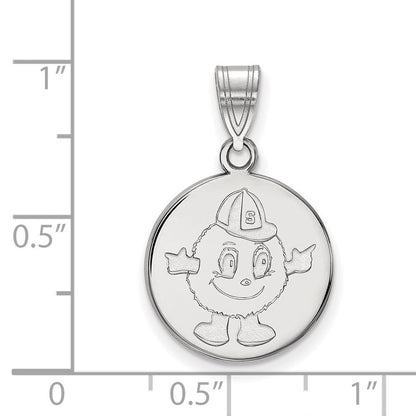 Sterlingsilber Rhodiniert Logoart Syracuse University Mascot Mittel Plättchen Anhänger