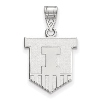 Sterlingsilber Rhodiniert Logoart University Of Illinois Victory Abzeichen Mittel Anhänger