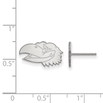 Sterlingsilber Rhodiniert Logoart University Of Kansas Jayhawk Extra Klein Ohrstecker