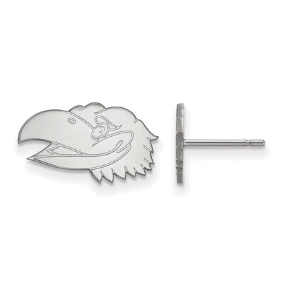 Sterlingsilber Rhodiniert Logoart University Of Kansas Jayhawk Extra Klein Ohrstecker