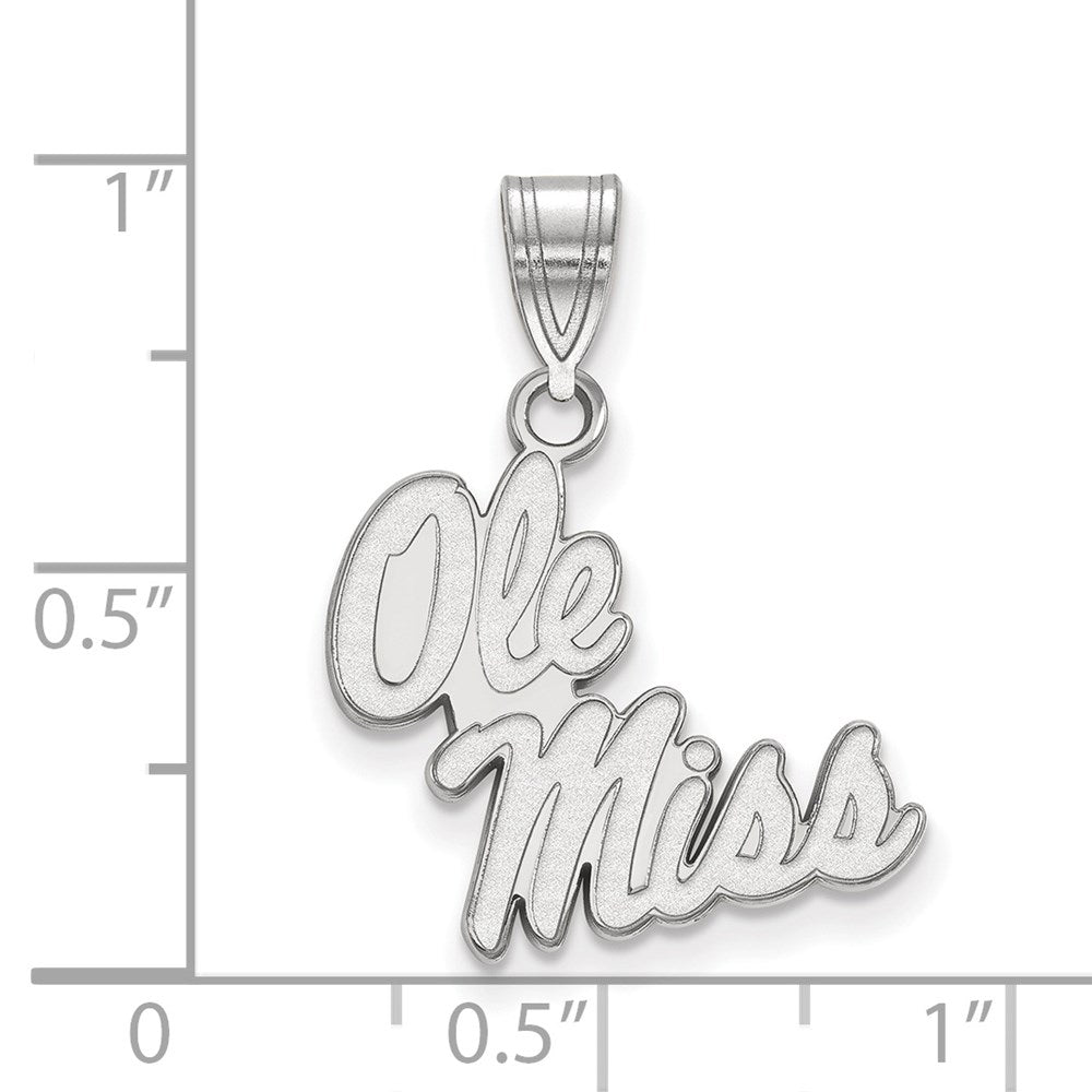 10K Weißgold Logoart University Of Mississippi Ole Miss Mittel Anhänger