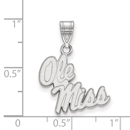 10K Weißgold Logoart University Of Mississippi Ole Miss Mittel Anhänger