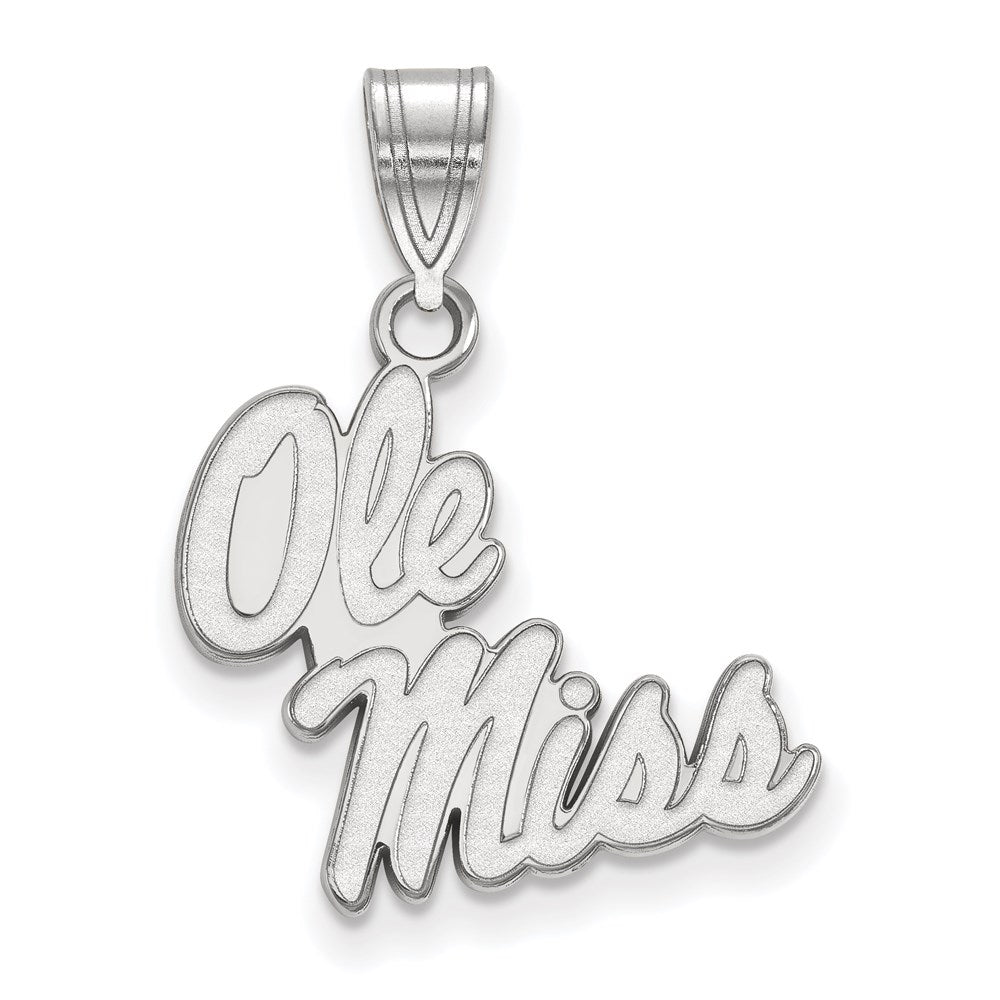 10K Weißgold Logoart University Of Mississippi Ole Miss Mittel Anhänger