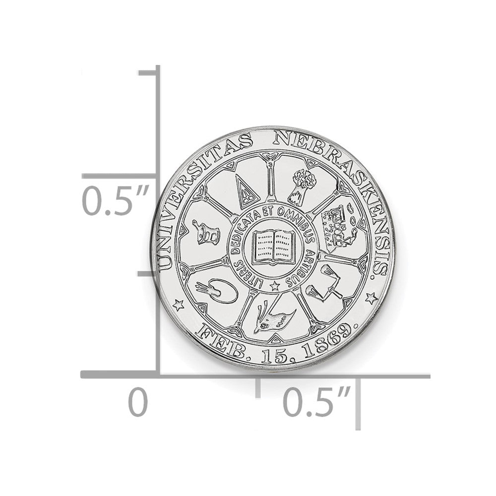 14K Weißgold Logoart University Of Nebraska Wappen Anstecknadel