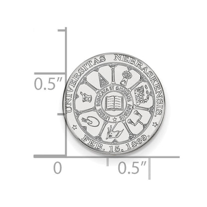 14K Weißgold Logoart University Of Nebraska Wappen Anstecknadel