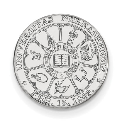 14K Weißgold Logoart University Of Nebraska Wappen Anstecknadel