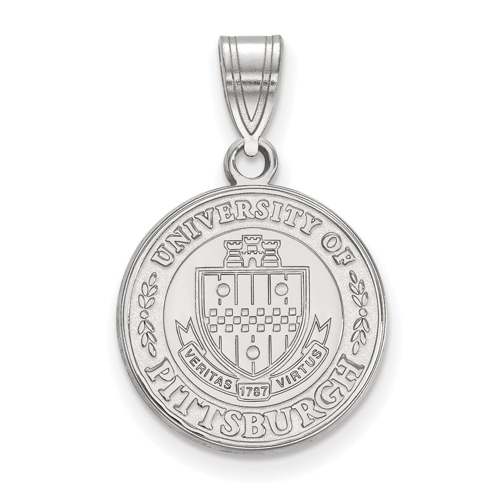 Sterlingsilber Rhodiniert Logoart University Of Pittsburgh Mittel Wappen Anhänger