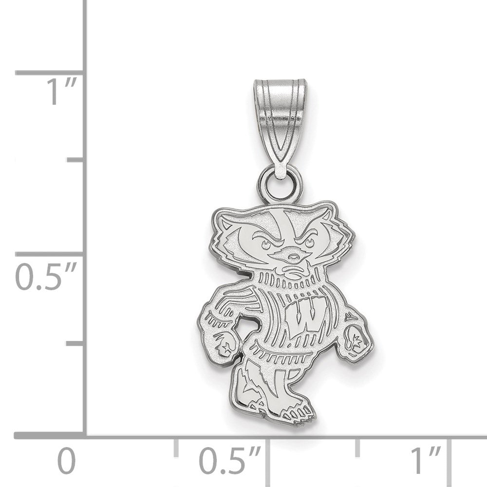 Sterlingsilber Rhodiniert Logoart University Of Wisconsin Badger Mittel Anhänger