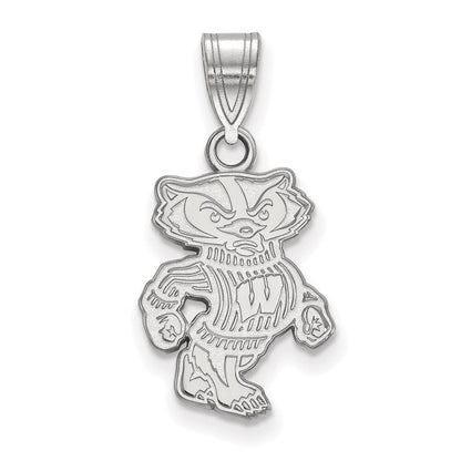 Sterlingsilber Rhodiniert Logoart University Of Wisconsin Badger Mittel Anhänger