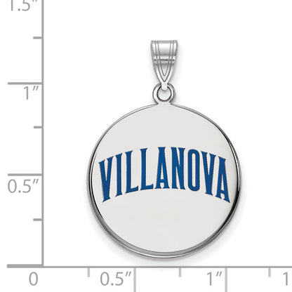Sterlingsilber Rhodiniert Logoart Villanova University Groß Emailliert Plättchen Anhänger