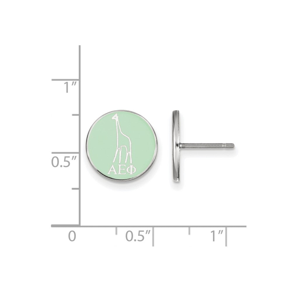 Sterlingsilber Rhodiniert Logoart Alpha Epsilon Phi Sorority Symbol Farbe Emaille Ohrstecker
