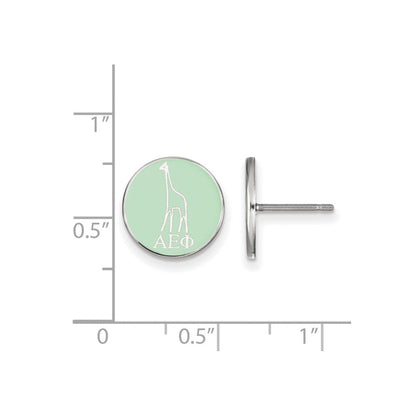 Sterlingsilber Rhodiniert Logoart Alpha Epsilon Phi Sorority Symbol Farbe Emaille Ohrstecker