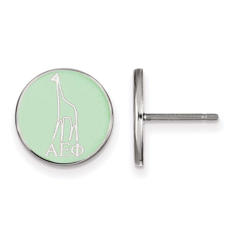 Sterlingsilber Rhodiniert Logoart Alpha Epsilon Phi Sorority Symbol Farbe Emaille Ohrstecker