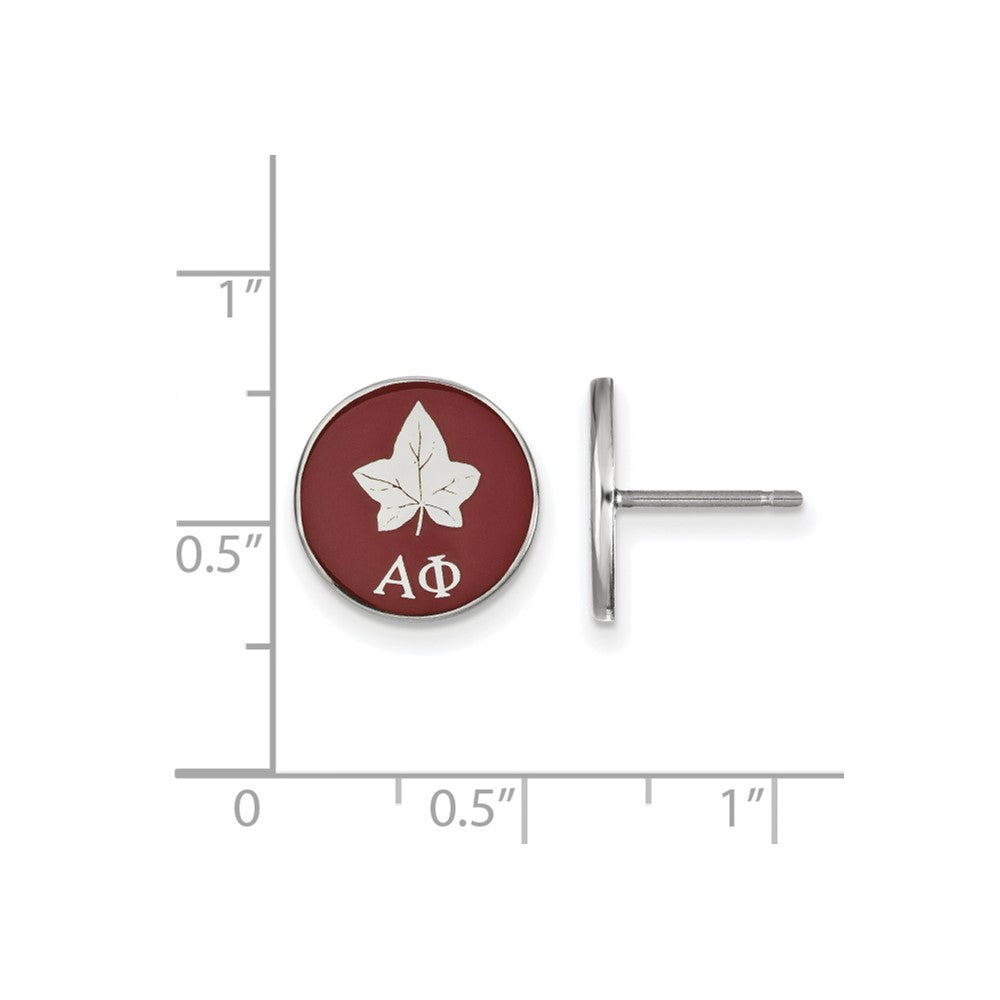 Sterlingsilber Rhodiniert Logoart Alpha Phi Sorority Symbol Farbe Emaille Ohrstecker