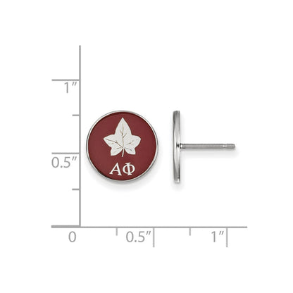 Sterlingsilber Rhodiniert Logoart Alpha Phi Sorority Symbol Farbe Emaille Ohrstecker