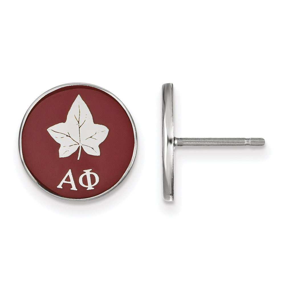 Sterlingsilber Rhodiniert Logoart Alpha Phi Sorority Symbol Farbe Emaille Ohrstecker