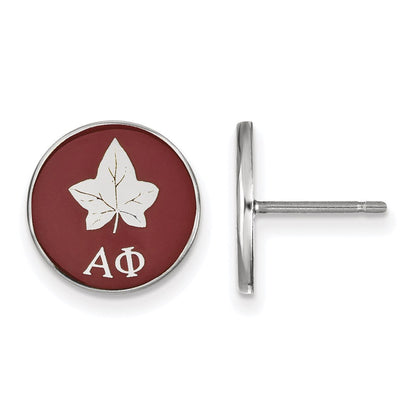 Sterlingsilber Rhodiniert Logoart Alpha Phi Sorority Symbol Farbe Emaille Ohrstecker