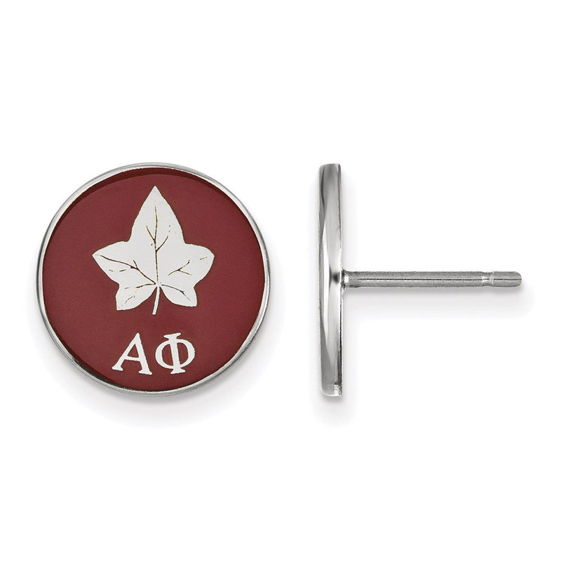 Sterlingsilber Rhodiniert Logoart Alpha Phi Sorority Symbol Farbe Emaille Ohrstecker