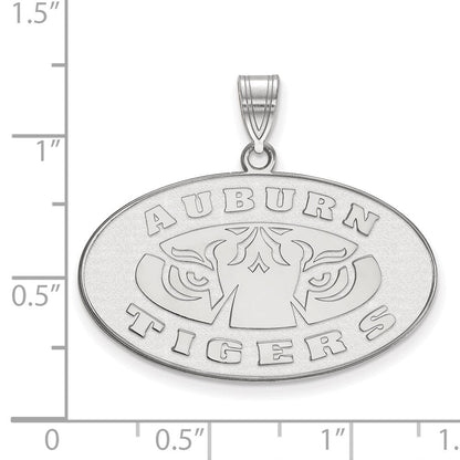 Sterlingsilber Rhodiniert Logoart Auburn Tigers Groß Anhänger