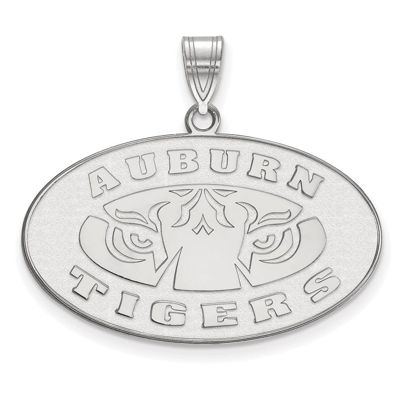 Sterlingsilber Rhodiniert Logoart Auburn Tigers Groß Anhänger