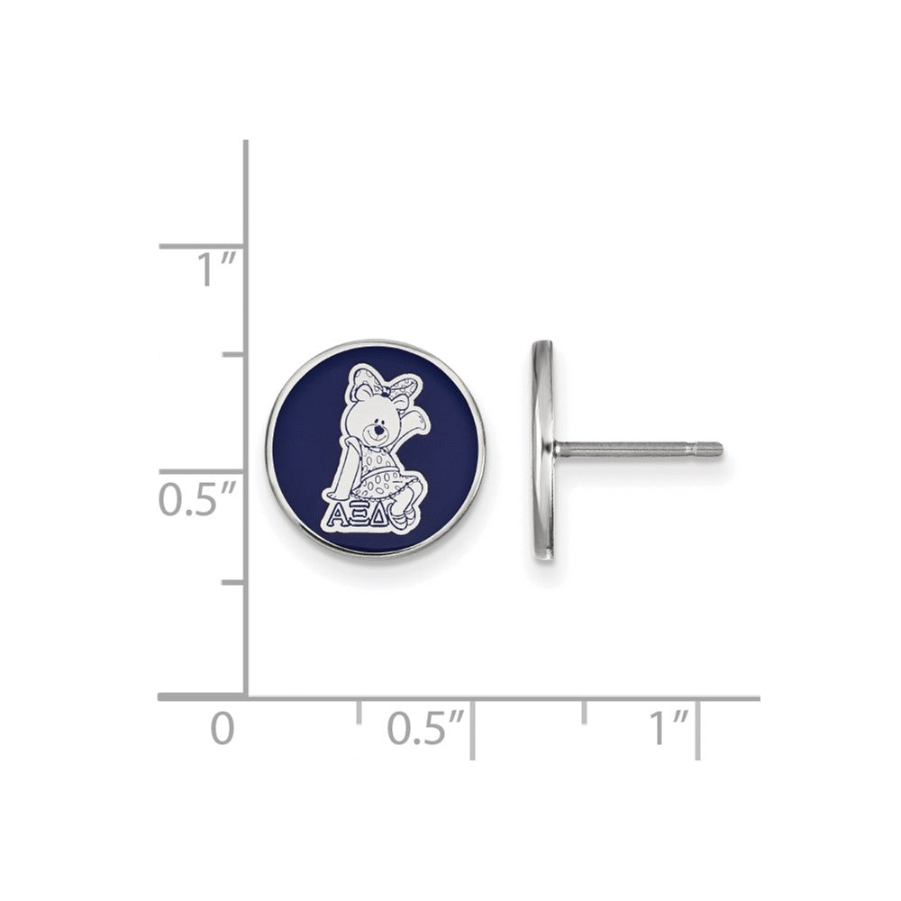 Sterlingsilber Rhodiniert Logoart Alpha Xi Delta Sorority Symbol Farbe Emaille Ohrstecker