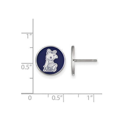 Sterlingsilber Rhodiniert Logoart Alpha Xi Delta Sorority Symbol Farbe Emaille Ohrstecker