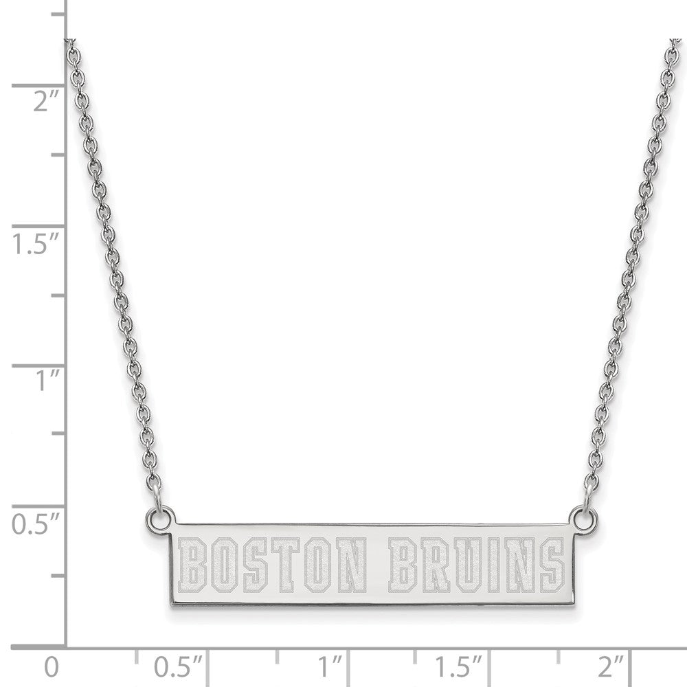 Sterlingsilber Rhodiniert Nhl Logoart Boston Bruins Klein Stab Halskette