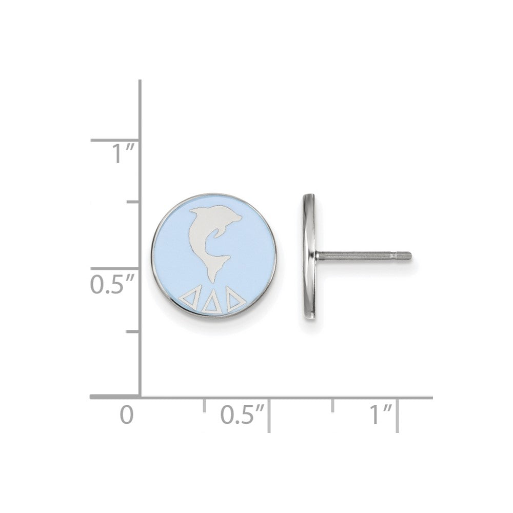 Sterlingsilber Rhodiniert Logoart Delta Sorority Symbol Farbe Emaille Ohrstecker