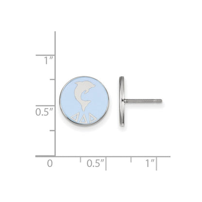 Sterlingsilber Rhodiniert Logoart Delta Sorority Symbol Farbe Emaille Ohrstecker