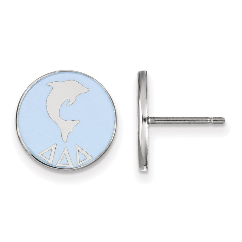 Sterlingsilber Rhodiniert Logoart Delta Sorority Symbol Farbe Emaille Ohrstecker