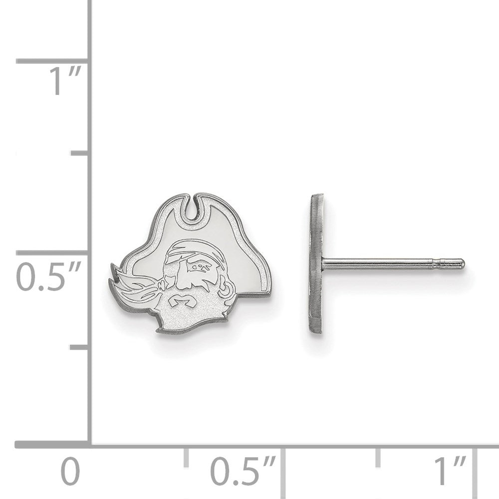 Sterlingsilber Rhodiniert Logoart Ost Carolina University Pirat Extra Klein Ohrstecker