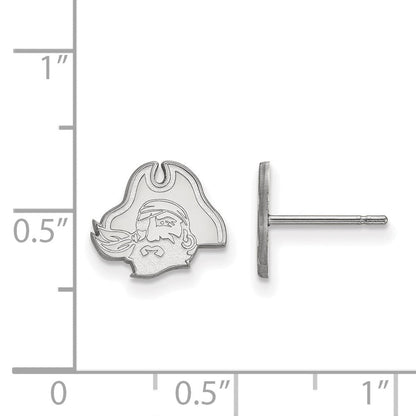 Sterlingsilber Rhodiniert Logoart Ost Carolina University Pirat Extra Klein Ohrstecker
