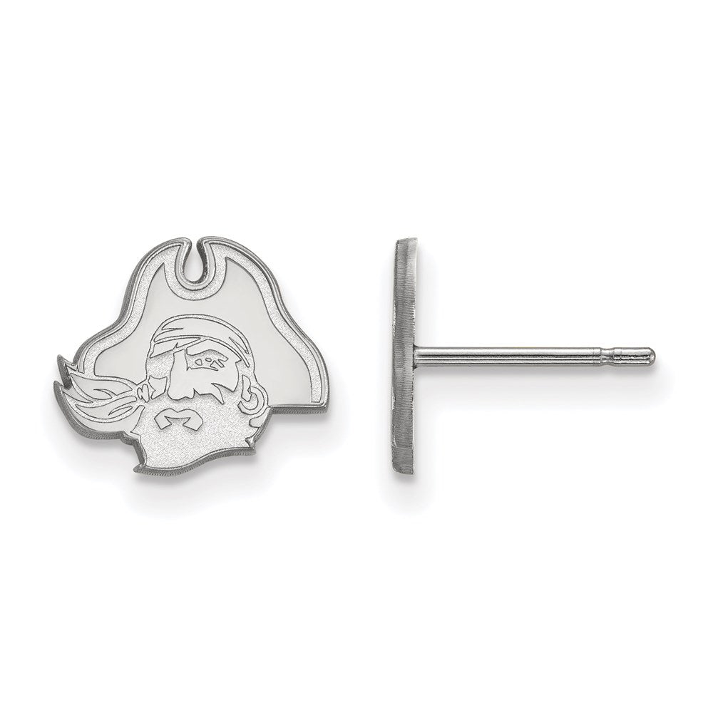 Sterlingsilber Rhodiniert Logoart Ost Carolina University Pirat Extra Klein Ohrstecker