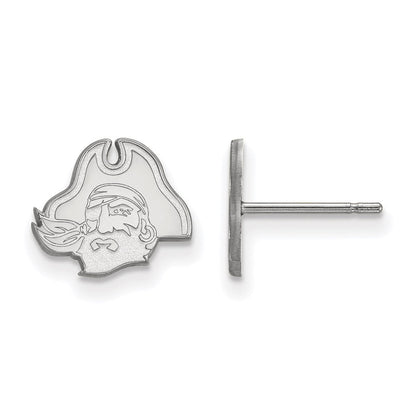 Sterlingsilber Rhodiniert Logoart Ost Carolina University Pirat Extra Klein Ohrstecker