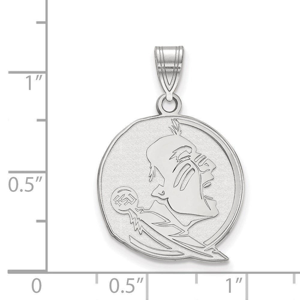 Sterlingsilber Rhodiniert Logoart Florida State University Seminole Groß Anhänger