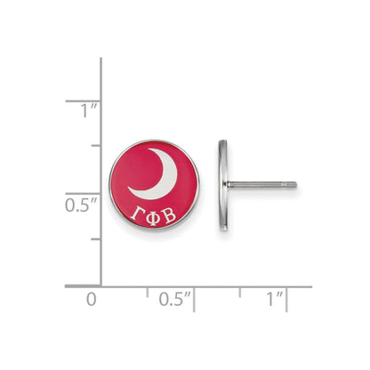 Sterlingsilber Rhodiniert Logoart Gamma Phi Beta Sorority Symbol Farbe Emaille Ohrstecker