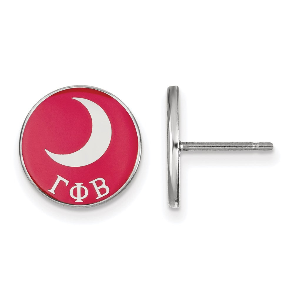 Sterlingsilber Rhodiniert Logoart Gamma Phi Beta Sorority Symbol Farbe Emaille Ohrstecker