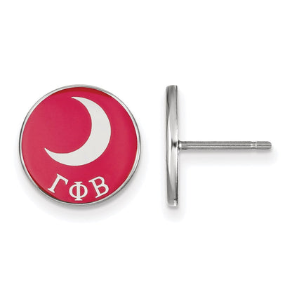 Sterlingsilber Rhodiniert Logoart Gamma Phi Beta Sorority Symbol Farbe Emaille Ohrstecker