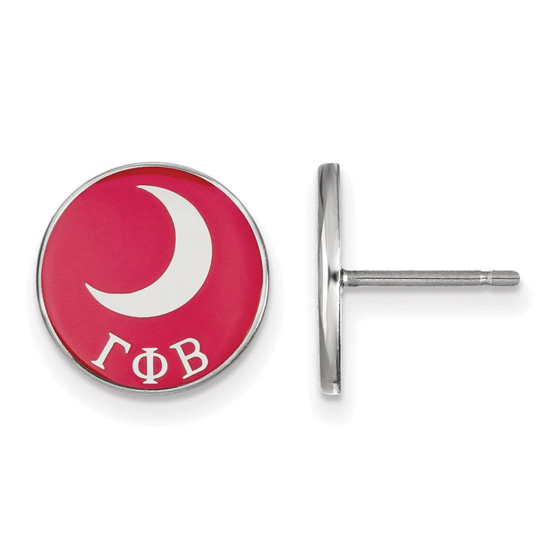 Sterlingsilber Rhodiniert Logoart Gamma Phi Beta Sorority Symbol Farbe Emaille Ohrstecker