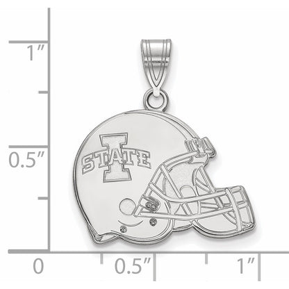 Sterlingsilber Rhodiniert Logoart Iowa State University Football Helm Anhänger