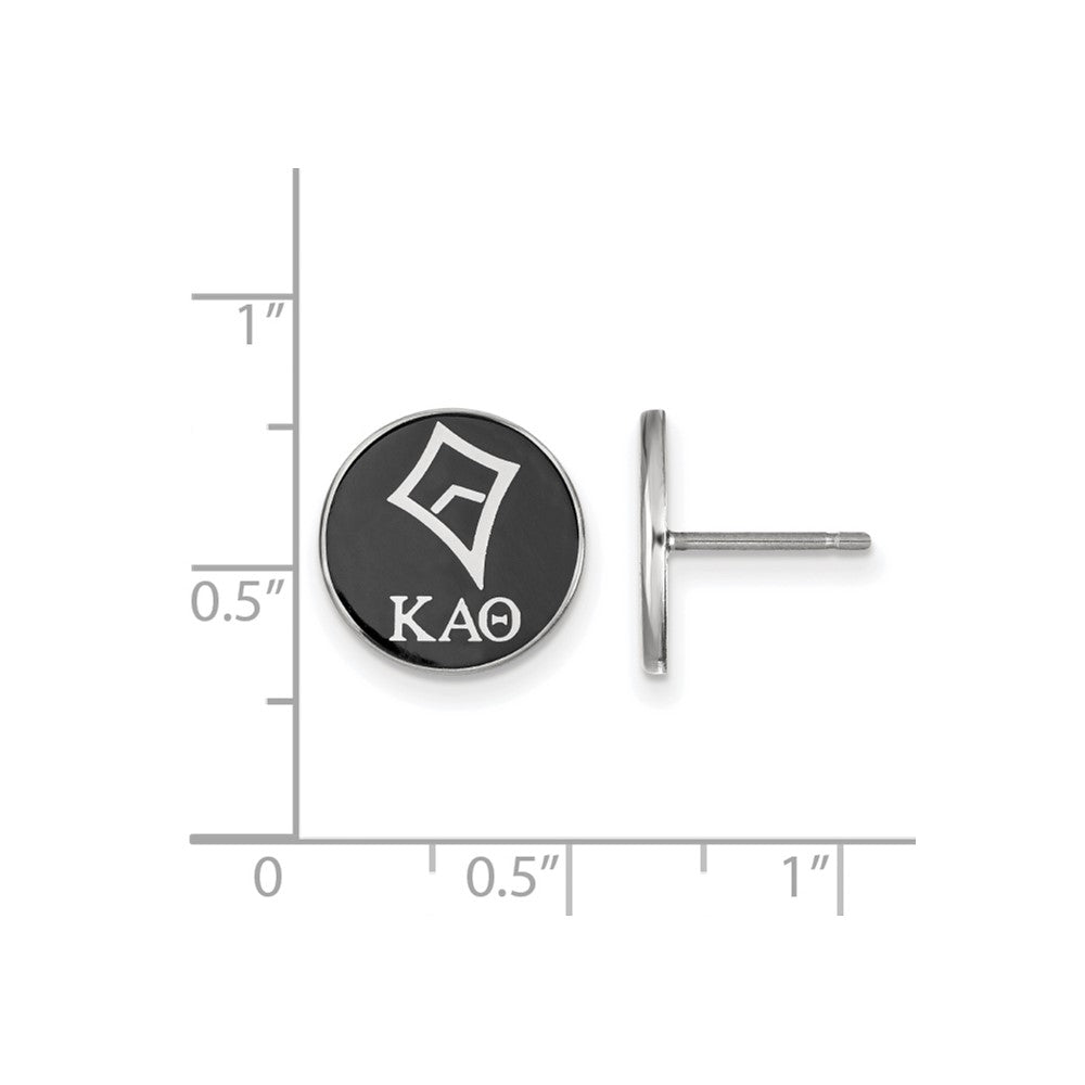 Sterlingsilber Rhodiniert Logoart Kappa Alpha Theta Sorority Symbol Farbe Emaille Ohrstecker