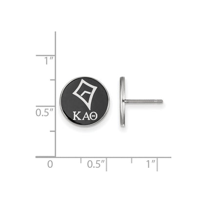 Sterlingsilber Rhodiniert Logoart Kappa Alpha Theta Sorority Symbol Farbe Emaille Ohrstecker