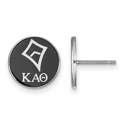 Sterlingsilber Rhodiniert Logoart Kappa Alpha Theta Sorority Symbol Farbe Emaille Ohrstecker