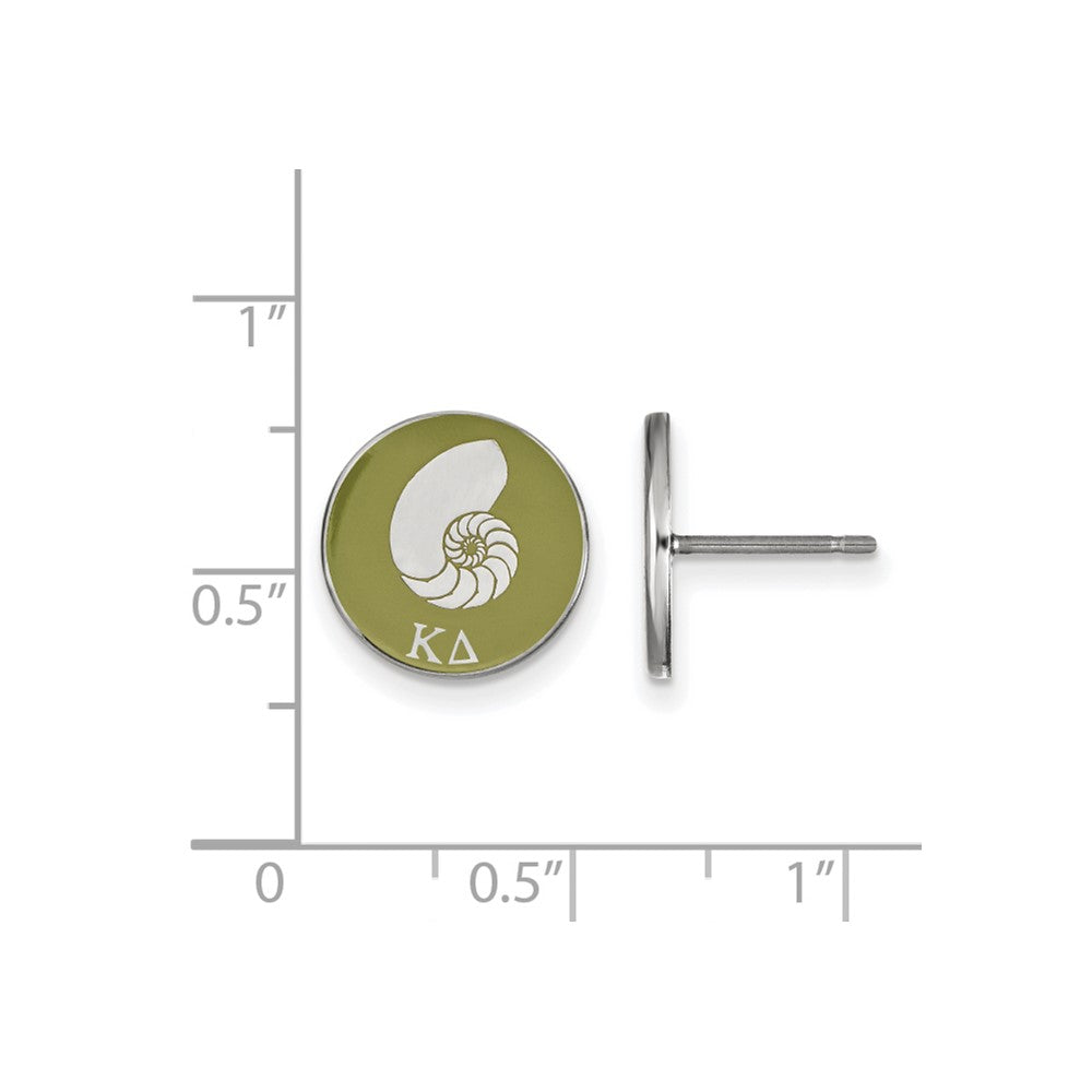 Sterlingsilber Rhodiniert Logoart Kappa Delta Sorority Symbol Farbe Emaille Ohrstecker